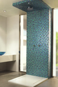 Blue Mosaic Shower
